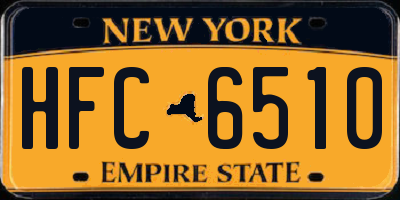 NY license plate HFC6510