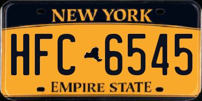 NY license plate HFC6545