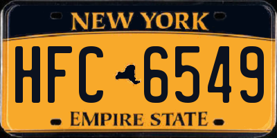 NY license plate HFC6549