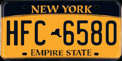 NY license plate HFC6580