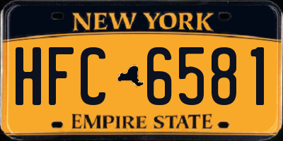 NY license plate HFC6581