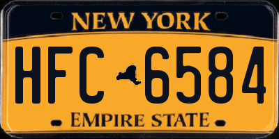 NY license plate HFC6584
