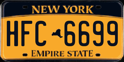 NY license plate HFC6699