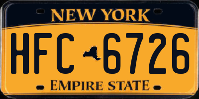 NY license plate HFC6726