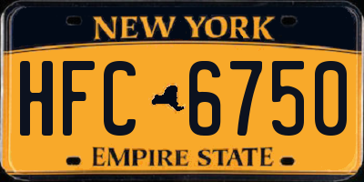 NY license plate HFC6750