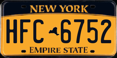 NY license plate HFC6752
