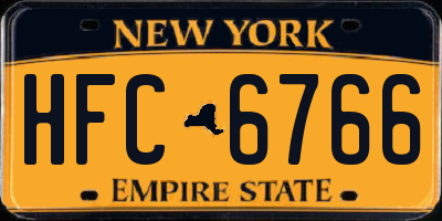 NY license plate HFC6766