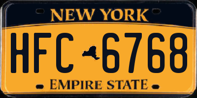 NY license plate HFC6768