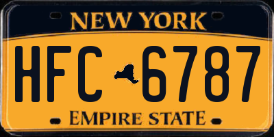 NY license plate HFC6787