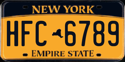 NY license plate HFC6789