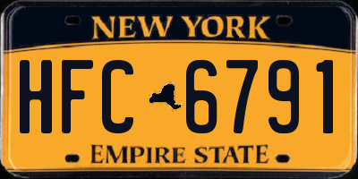 NY license plate HFC6791