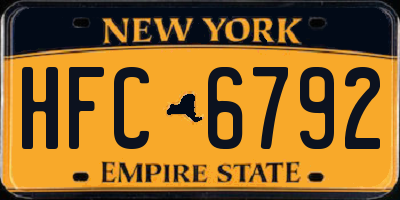 NY license plate HFC6792