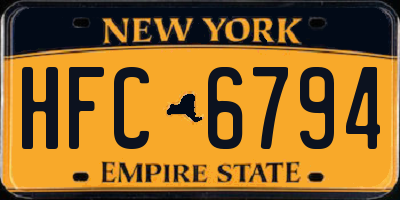 NY license plate HFC6794