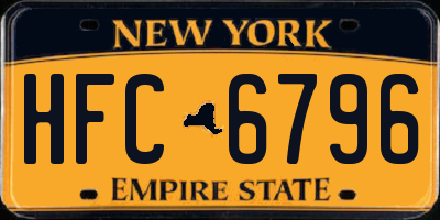 NY license plate HFC6796