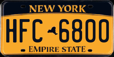 NY license plate HFC6800