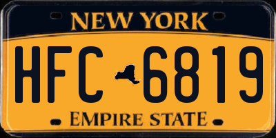 NY license plate HFC6819