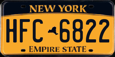 NY license plate HFC6822