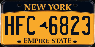 NY license plate HFC6823
