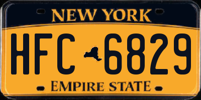 NY license plate HFC6829