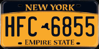 NY license plate HFC6855