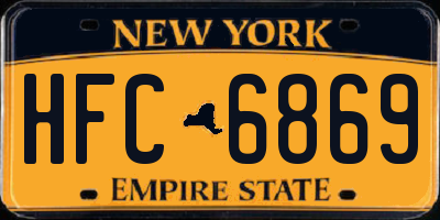 NY license plate HFC6869
