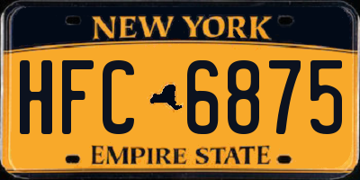NY license plate HFC6875