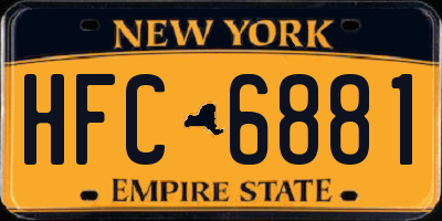NY license plate HFC6881