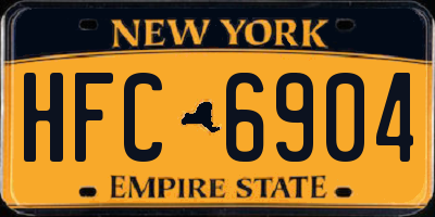 NY license plate HFC6904