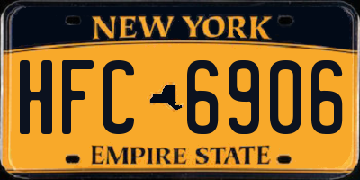NY license plate HFC6906