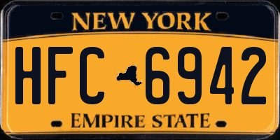 NY license plate HFC6942