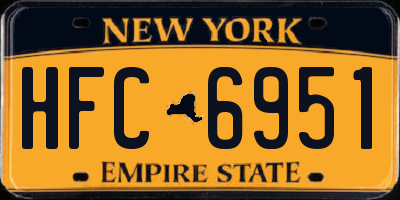 NY license plate HFC6951