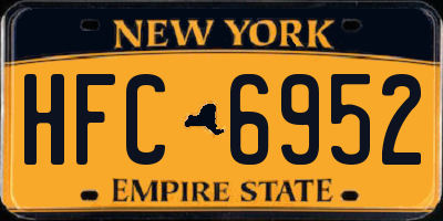 NY license plate HFC6952
