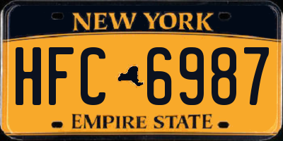 NY license plate HFC6987