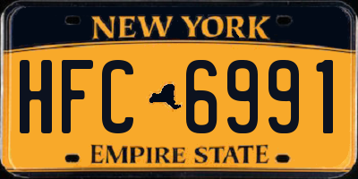 NY license plate HFC6991