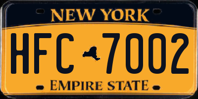 NY license plate HFC7002