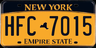 NY license plate HFC7015