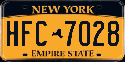 NY license plate HFC7028