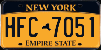 NY license plate HFC7051