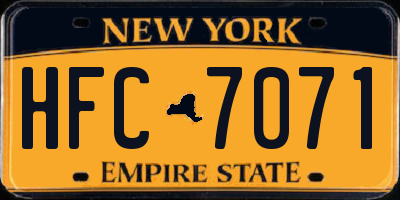 NY license plate HFC7071