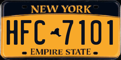 NY license plate HFC7101