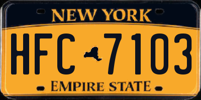 NY license plate HFC7103