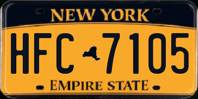 NY license plate HFC7105
