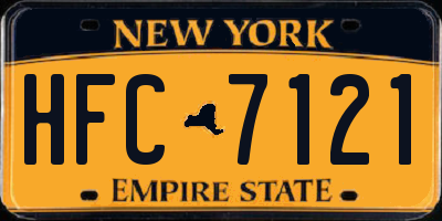 NY license plate HFC7121