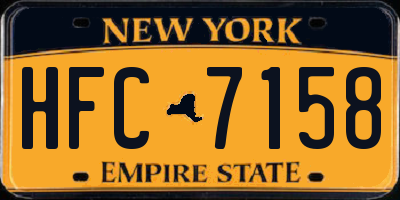NY license plate HFC7158