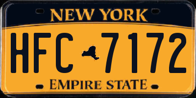 NY license plate HFC7172