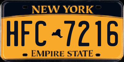 NY license plate HFC7216