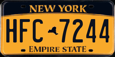NY license plate HFC7244