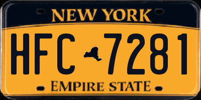 NY license plate HFC7281