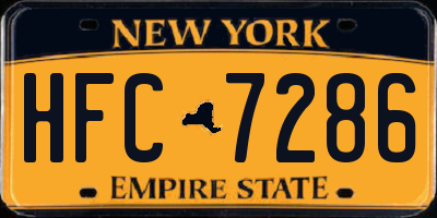 NY license plate HFC7286