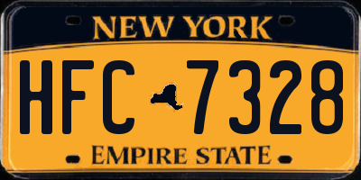 NY license plate HFC7328